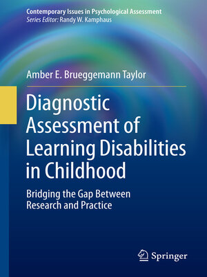 cover image of Diagnostic Assessment of Learning Disabilities in Childhood